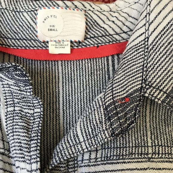 Anthro 9 H15 STCL Striped Linen Cotton Tunic small - Picture 5 of 7